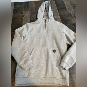 Lincoln Outfitters Gray Sherpa Lined Half Zip Hoodie Pullover Sweatshirt Size Sm